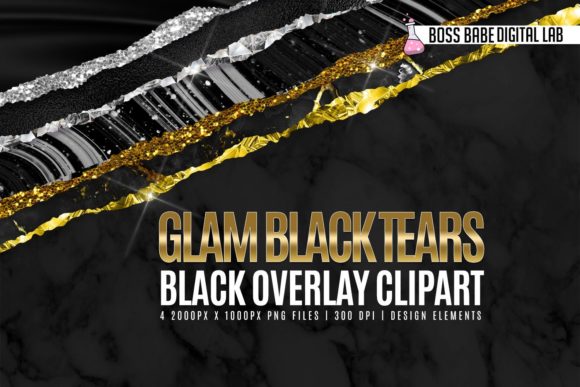 Glam Black Tears Clipart
