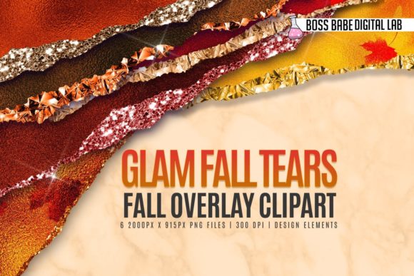 Glam Fall Tears Clipart for Stylish Design