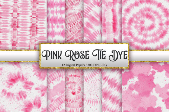 Pink Rose Tie Dye Backgrounds: Soft, Vibrant & Versatile Digital Papers for Creative Projects